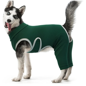 Kuoser Dog Surgery Recovery Suit, Professional Dog Surgical Suit for Back Legs, Soft Dogs Recovery Sleeve to Prevent Licking Biting Wounds, Dogs Onesie After Surgery Elbow Protector, Green XL