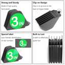 3 Inch Hair Clipper Combs Guides, Hair Clipper Guards 1 & 1/4" 1 & 1/2" 2", Mega NO.16 NO.12 NO.10 fits for most Wahl Clippers (Deep Gray, 8pcs Mega Set)