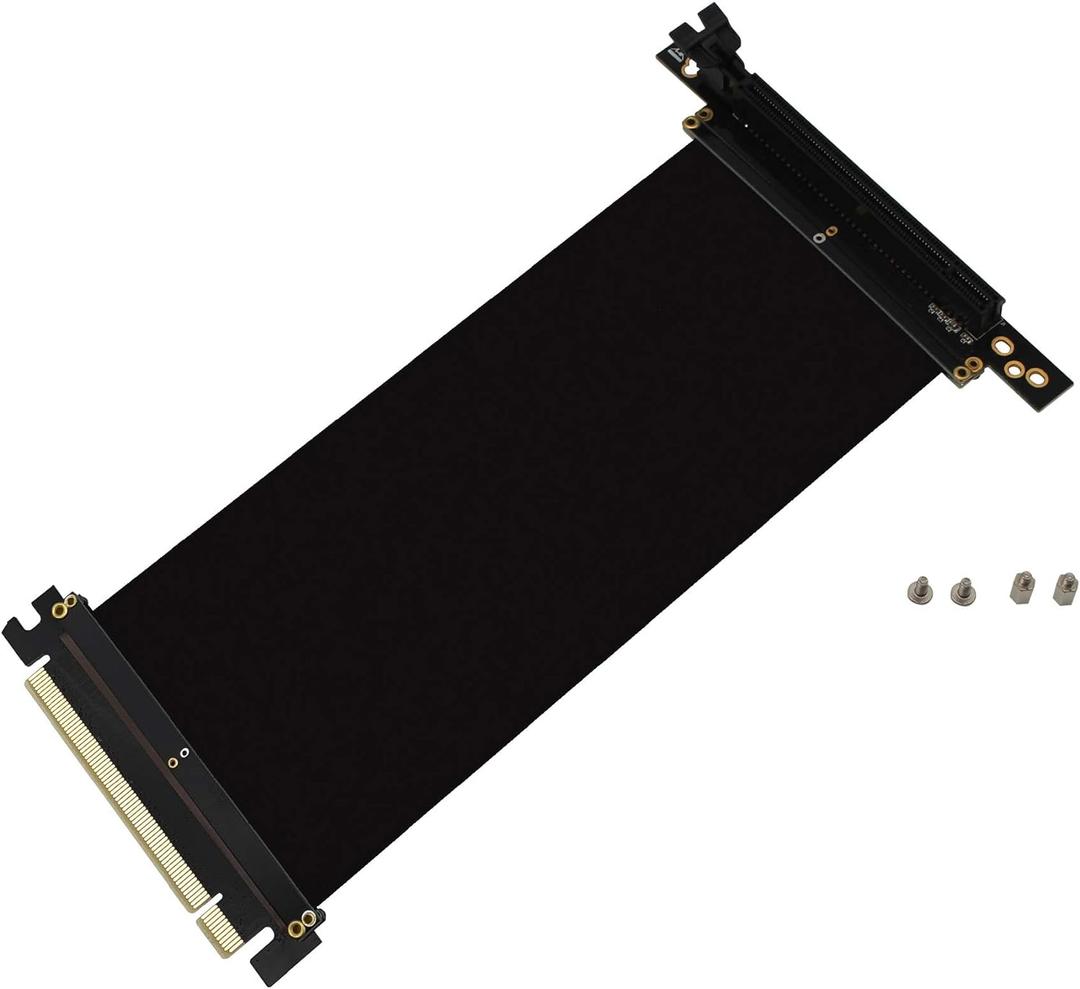 EZDIY-FAB New PCI Express 16x Flexible Cable Extension Port Adapters, High Speed PCIE Riser Cable 90 Degrees, Fit with FD R6 Case - 20cm