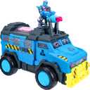 MRBEAST LAB Hybrids Mobile Battle Lab, MEGA-TECH Hybrid Figure, Toy Vehicle | Converts to battle station with trap door; exclusive figure with robot arm and Lightning Cannon, fun toys for kids, toy truck