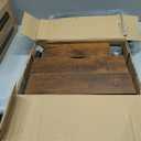 Shoe Storage Bench with Padded Seat, Vintage Brown Leather Top & Metal Frame, Small Shoe Rack for Kids, Waterproof Durable Hallway Seat