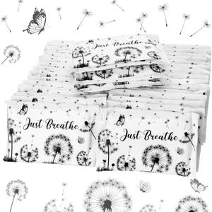 Geyee 50 Packs Facial Tissue Travel Packs Disposable Pocket Tissues for Wedding Guest Travel School Purse Home Supplies, 500 Sheets 3 Ply (Dandelion)