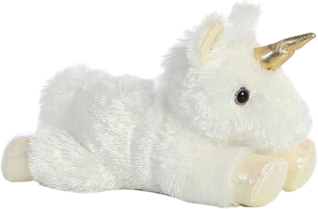 Aurora Adorable Mini Flopsie Celestial Stuffed Animal - Playful Ease - Timeless Companions - White 8 Inches