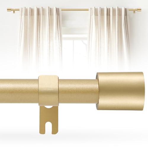 Gold Curtain Rod for Windows 28 to 48 Inch, 5/8 Inch Splice Adjustable Curtain Rod Gold with 2 Brackets, Easy Installation and Simple End Caps, For Living Room, Bedroom, Outdoor
