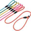 6-Piece Premium No-Pull Dog Slip Leads 4.6ft Adjustable, Pastel Hues (Yellow/Pink/Green/Lt Pink/Blue/Orange) - Easy On/Off, No Collar Needed, Vibrant for Small/Medium Dogs (Walking/Training)