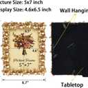 JANDERART Vintage Picture Frame 5x7 Inch, Ornate Antique Photo Frames with Glass Front, Lily Flowers Design, Tabletop & Wall Hanging, Photo Gallery, Gold