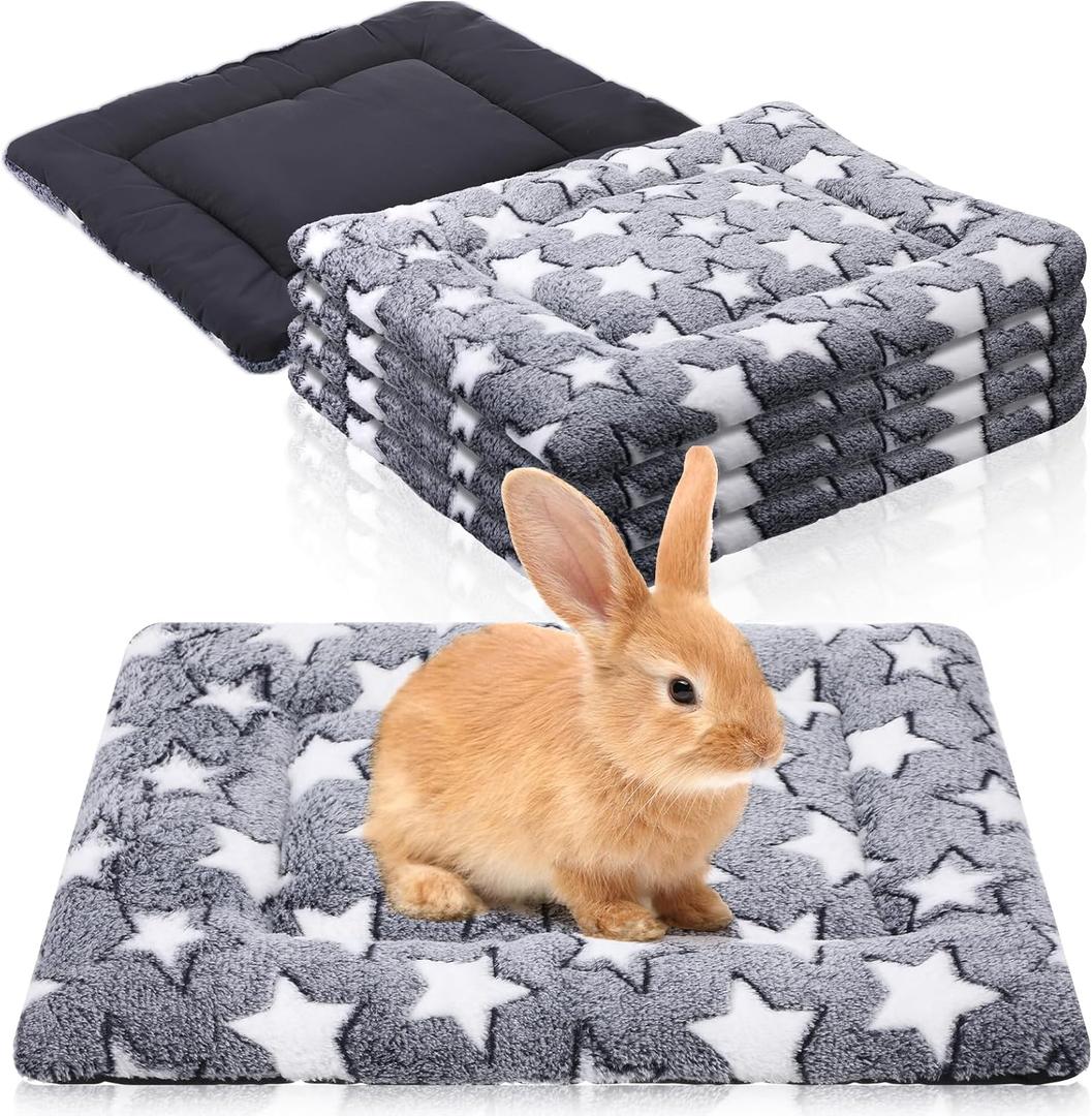 4 Pcs Reversible Dog Bed Mat, Soft Machine Washable Kennel Pad and Crate Mat for Small Medium Large Dogs, Pet Bedding for Home Travel and Crates (18 x 14 x 1.6 Inch,Gray)
