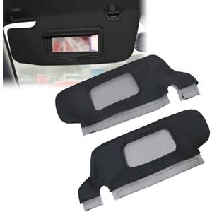 2PCS Driver & Passenger Side Sun Visor Replacement Cover Black Microfiber Leather Both Side Compatible with Ford Mustang 1994 1995 1996 1997 1998 1999 2000 2001 2002 2003 2004