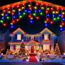 98 Ft Ice Light for Outside, 900 LED Christmas Lights Outdoor Plug in, Christmas Ice Lighting with 8 Modes & Timer for Holiday, Party, Wedding, House, Patio, Outdoor Decor(Multicolor)