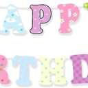 4 x Happy Birthday Banner Colorful Happy Birthday Sign