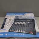 Depusheng DT8 Professional Mixer Sound Board Console 8 Channel Desk System Interface Digital USB Computer MP3 Input 48V Phantom Power Stereo DJ Studio FX Steel Chassis,Black