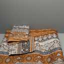 WONGS BEDDING Boho Queen Quilt Set, Brown and Grey Bohemian Quilt Bedding Set, Fall Lightweight Bed Decor Bedspread for All Season Reversible Microfiber Coverlet Bedding Set 96"x90"(3 Pieces)