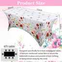 Moukeren 2 Pack Flower Spandex Tablecloth 6ft Stretch Table Cloths Fitted Rectangular Table Cover Washable Decorative Cloth for Party Wedding Banquet Birthday Celebration Decor(Poppy Flower)