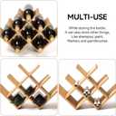 KIRIGEN Wooden 8-Bottle Wine Rack, 3-Tier Countertop Wine Bottle Holder for Cabinets, Bar Cart, Kitchen Counter, Pantry, Dining Room, Wood Stain, 16.73 x 5.91 x 11.14 in, XHJJ3-NA