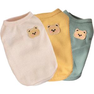 Cotton Dog & Cat T-Shirts - Soft, Breathable, Stretchy Sleeveless Vests for Medium & Small Dogs