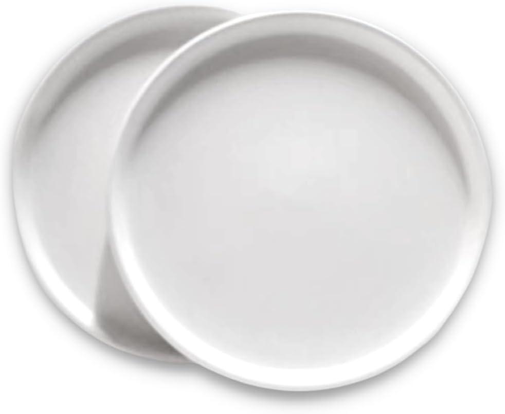 Braque Ceramic Plant Saucer 4.9 Inch, 2 Pack Round White Flower Plant Saucers for Holding Water Drips and Soil, Ceramic Drainage Tray for Plant Pots, Include Silicone Feet Protect Surface