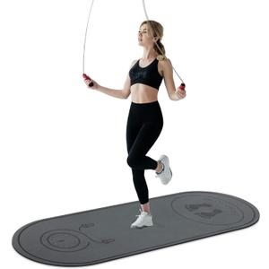 Jump Rope Mat 71"/63"x24" Larger Non-Slip Indoor Outdoor Exercise Fitness Mat, High-Density Workout Shock Absorption for Home Gym Flooring Concrete Jumping Rope