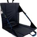 Crazy Creek Original Chair Perfect for Stadium Seats, Camping, Hiking & More, Comfort on All Terrains, Adjustable Straps, Lightweight Design, Water-Resistant (Black W/ Blue)