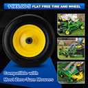 2PCS 11x6.00-5 Flat Free Tire and Wheel with 1/2" & 3/4" & 5/8" Precision Bearings and 5.8"-10.4" Centered Hub, Front Zero-Turn Smooth Tire Assembly Replacement for Riding Lawn Mowers Garden Tractor