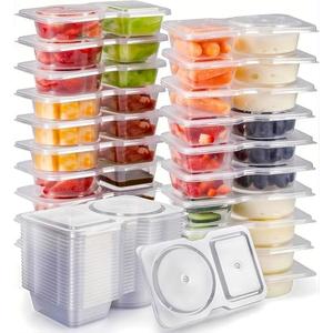 Reusable Snack Containers with Lids 20Pcs,New Snack Containers,Snackle Box Container Portion Control,Snack Pack Containers,Double Compartment Snack Containers for On-the-Go Meals and Camping