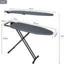 Duwee 12"x36" Ironing Board with Heat Resistant Cover Thicken Felt Pad | Adjustable Height Compact Ironing Board,Light Weight,Heavy Sturdy Legs,Easy to Storage, Black 