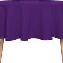 sancua Round Tablecloth - 60 Inch - Water Resistant Spill Proof Washable Polyester Table Cloth Decorative Fabric Table Cover for Dining Tables, Buffet Parties and Camping, Purple