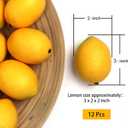 12pcs Artificial Lemons - Yellow Fake Lemons Faux Fruit for Home Kitchen Table Fruit Bowl Cabinet Party Xmas Decor