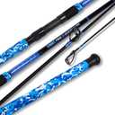 Fiblink Surf Rod,Portable Travel Fishing Rod,Spinning Rod with Blue Camouflage Handle, 4Piece Carbon Fiber Fishing Rod (9' - Medium Heavy - 15-30lb - 4pc)