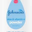 Johnson's Baby Powder with Naturally Derived Cornstarch, Aloe & Vitamin E for Delicate Skin, Hypoallergenic, Free of Parabens, Phthalates & Dyes for Gentle Baby Skin Care, 15 oz