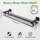 Alise Bathroom Shelves, Matte Black Glass Shelf for Bathroom, Modern Floating Shelves, 20 inch