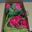 52pcs Hot Pink Roses Artificial Flowers Fake Flowers Silk Roses with Stems for DIY Wedding Bouquets Bridal Shower Centerpieces Arrangements Party Decorations