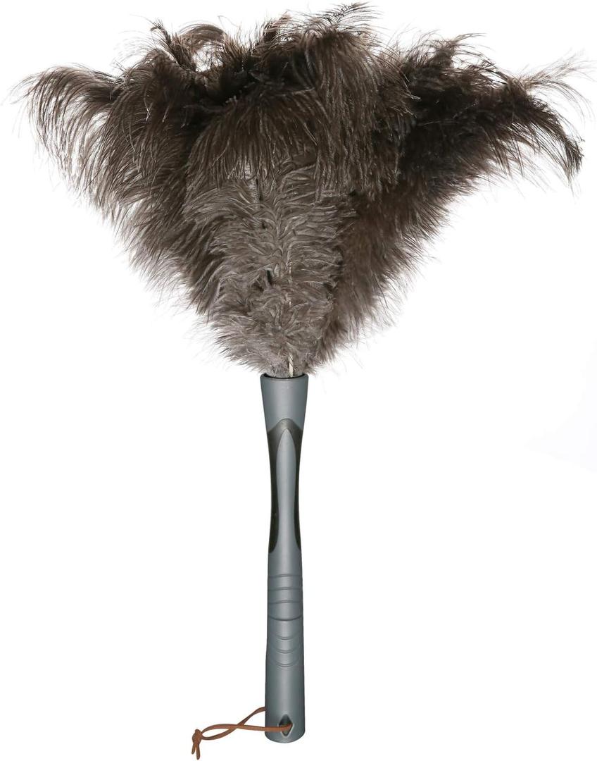 Ostrich Feather Duster, Big and Soft and Fluffy Microfiber Duster, 22 inch (Gray)