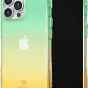 iFace Ombre Clear Case with Grip for iPhone 14 Pro Max (6.7") [Look in Lolly Series] Shockproof Transparent Fade Color Protective Cover [Drop Tested] [Wireless Charging Compatible] - Forest Apricot