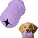 PawSailor Treat Dispensing Chew Toy Rubber Natural Bamboo Fiber Interactive Fun Puzzle Toys for Small Medium Dogs Puppy Slow Feeder Toys for Teething Traning Playing Purple