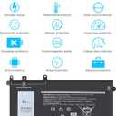 93FTF Laptop Battery for Dell Precision 15 3520 3530 Latitude 5280 5288 5480 5580 5590 5490 5488 5491 5495 5591 E5280 E5480 E5580 E5490 E5590 E5290 E5591 E5491 D4CMT 4YFVG NOT 2PC-633XCN 3ICP5/40/99-2