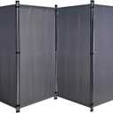 Paravent Divider Screen 165 x 220 cm Gray (4-Panel, Grey)