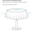 AooHome Fabric Tablecloth, Spill-Proof Water Repellent Table Cover Geometric Design for BBQs, Machine Washable, Heavy Weight, 70 Inch Round, Green