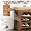 PETKABOO 39.4" Shoe Storage Bench with Cushion, 3-Tier Shoe Rack Bench with Adjustable Shelf, 400 LB Capacity, Boot Storage Compartment, Shoe Organizer for Entryway, Hallway, Bedroom, Closet