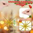 Syhood 6 Pcs Glitter Starburst Star New Year Ornaments 8 Inch Exploding Glitter Starburst Bethlehem Star Hanging Tree Ornaments Tabletop 3D Decor New Year Holiday Party(Gold,Bright)