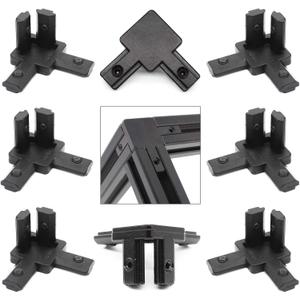 BLCCLOY 8Pcs 2020 Aluminum Extrusion T Slot Corner Bracket 20 Series Extruded Hardware 3 Way Tri Connector with Set Screw for 20/20 2040 T V Slot Black Aluminum Profile Frame Fitting