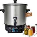 Electric Water Bath Canner 27 Quart, Knob Control Time & Temperature with LED Display Showing Real-Time & Preset Temp, Auto Shut-Off, Ideal for Canning Cooking Pickling & Heating