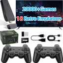 Wireless Retro Game Console Stick Built-in 20000+ Classic Games, 4K HDMI Output Nostalgia Plug & Play Retro Video Gaming Stick with 18 Emulators and Dual 2.4G Wireless Controller64GB