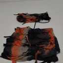 Women's Y2K 2 Pieces Outfits Tie Dye Distressed Bandeau Crop Top Tube Top and Bodycon Mini Skirt Sets M