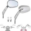 FOVPLUE Handlebar Mount Mirrors,Left & Right Side Rearview mirrors for 1982-2025 Harley Models,for CVO Dyna Electra Glide Road Glide Road King Softail Street Glide Sportster 1200 883,Chrome