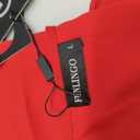 Funlingo Womens 3/4 Sleeve Tops Dressy Casual Ladies Chiffon Tunic Blouses V Neck Business Work Ruffle Shirts 2025 Summer Clothes (Red, L)