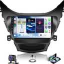 [2+64G] Android 15 Car Stereo for Hyundai Elantra Radio 2011 2012 2013, Wireless CarPlay Radio Android Auto, Hikity 9'' Touch Screen Car Radio GPS Mirror Link WiFi Backup Cam Bluetooth SWC FM/RDS