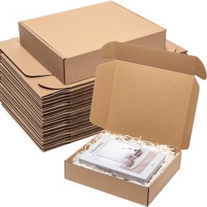 Wowxyz Brown Shipping Boxes 13x11x3" 25 Pack - Kraft Corrugated Cardboard Box Mailers for Small Business, Literature Mailer Packaging Supplies