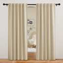 RYB HOME Blackout Curtains 80 inches Long Thermal Insulating Large Window Curtains for Living Room Sliding Glass Door Dining Home Office Backdrop, Biscotti Beige, W 42 x L 80 per Panel, 2 Panels