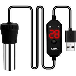 MiOYOOW Aquarium Heater, 15/25W USB Fish Tank Heater with LED Digital Temperature Display for Tanks Under 3/5L
