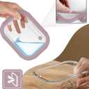 5-Pack Borosilicate Glass Containers with Tempered Lids, 35.2oz/4.4 Cup Airtight Meal Prep Set, Microwave/Freezer Safe (Pink)